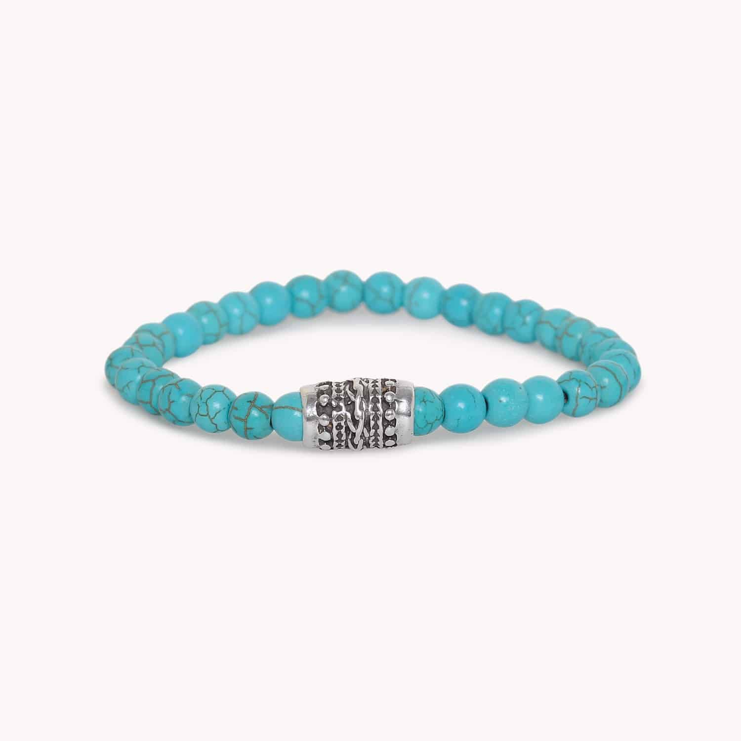 Bracelet Socotra extensible en howlite bleue 13--44741 Nature Bijoux