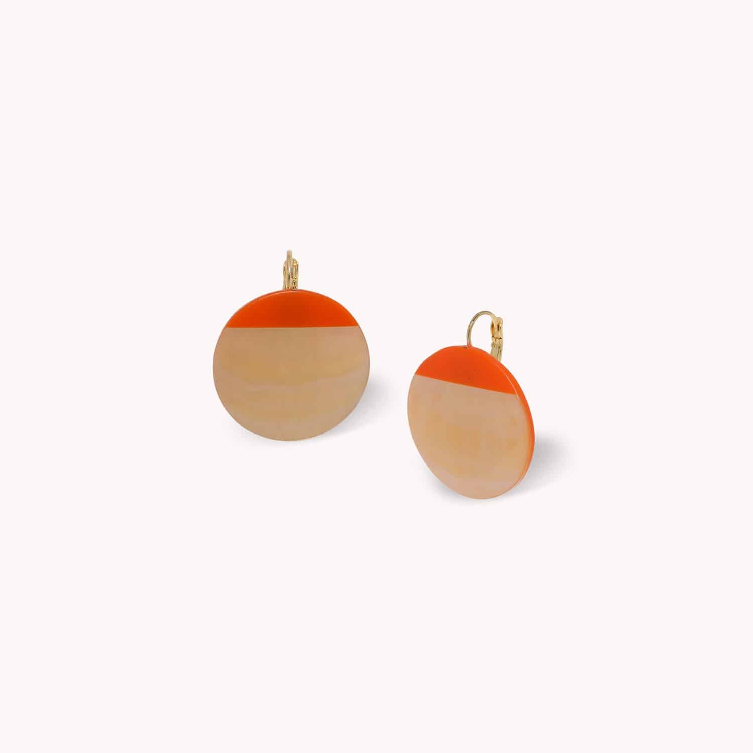 Boucles d'oreilles Horizon dormeuses nacre dorée 12--90735 Nature Bijoux