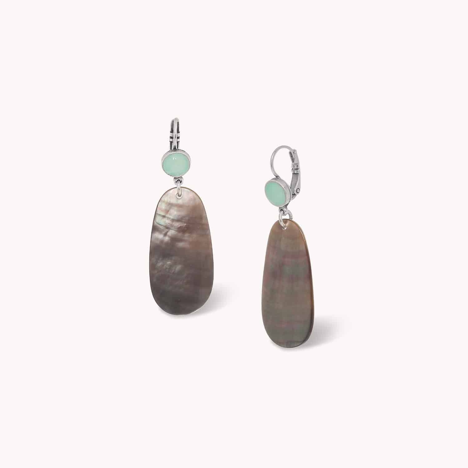 Boucles d'oreilles Pacifico nacre noire 12--90823 Nature Bijoux
