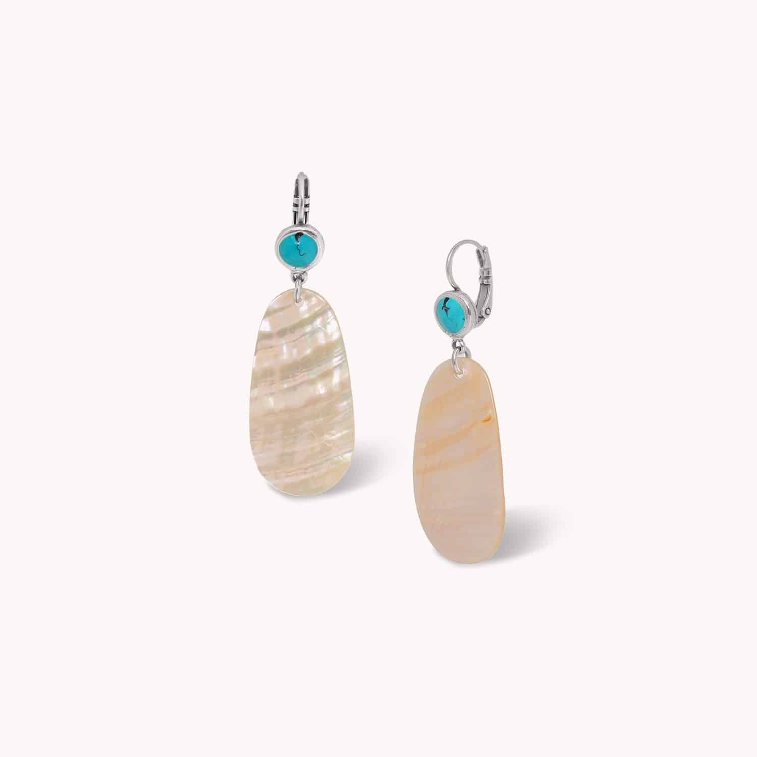 Boucles d'oreille Pacifico nacre rose et abalone rose Nature Bijoux 12--90824