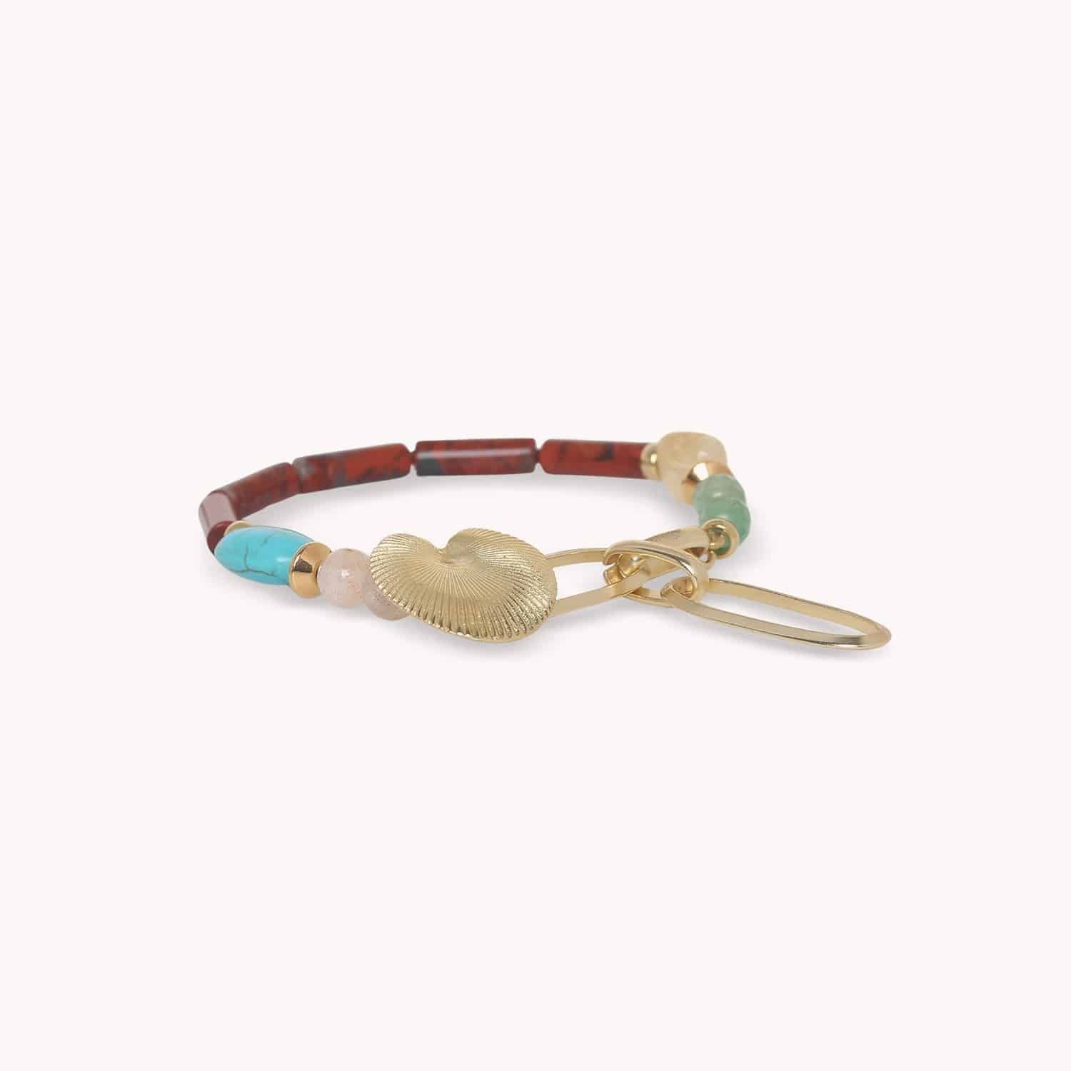 Bracelet Jungle Jaspe Rouge Howlite Bleue Nature Bijoux 13--44613
