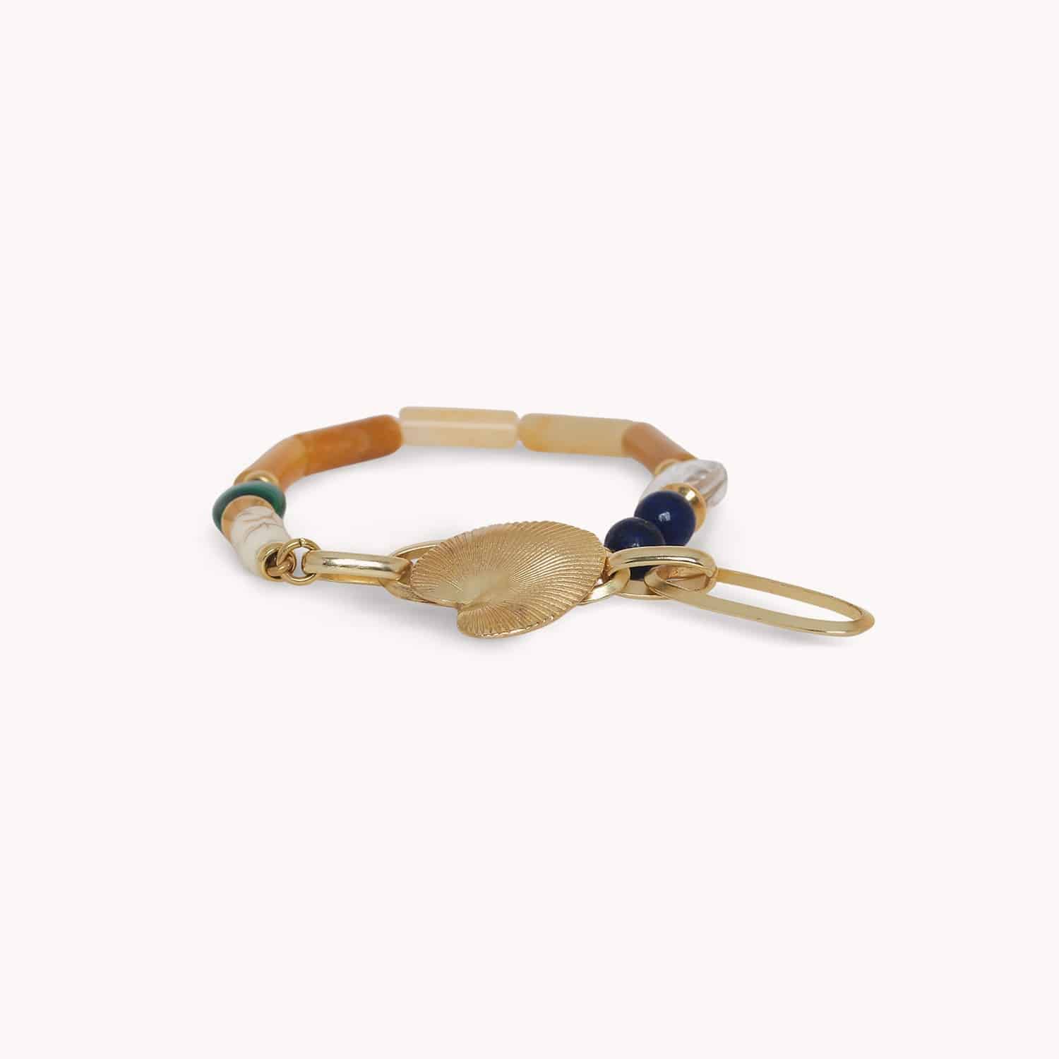Bracelet Nature Bijoux Jungle jaspe moutarde et cristal de roche 13--44614