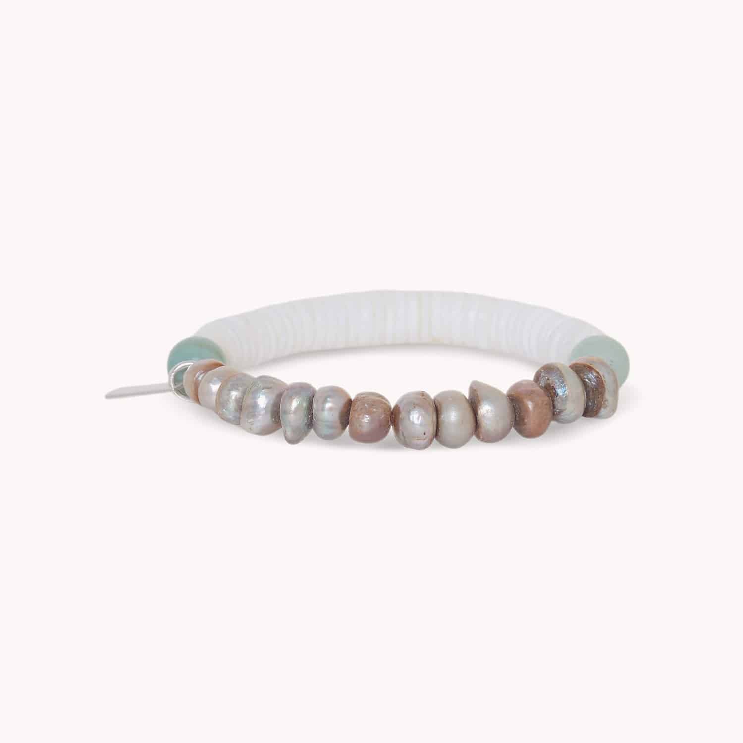 Bracelet Nature Bijoux La Plage Perles Grises et Amazonite 13--44723