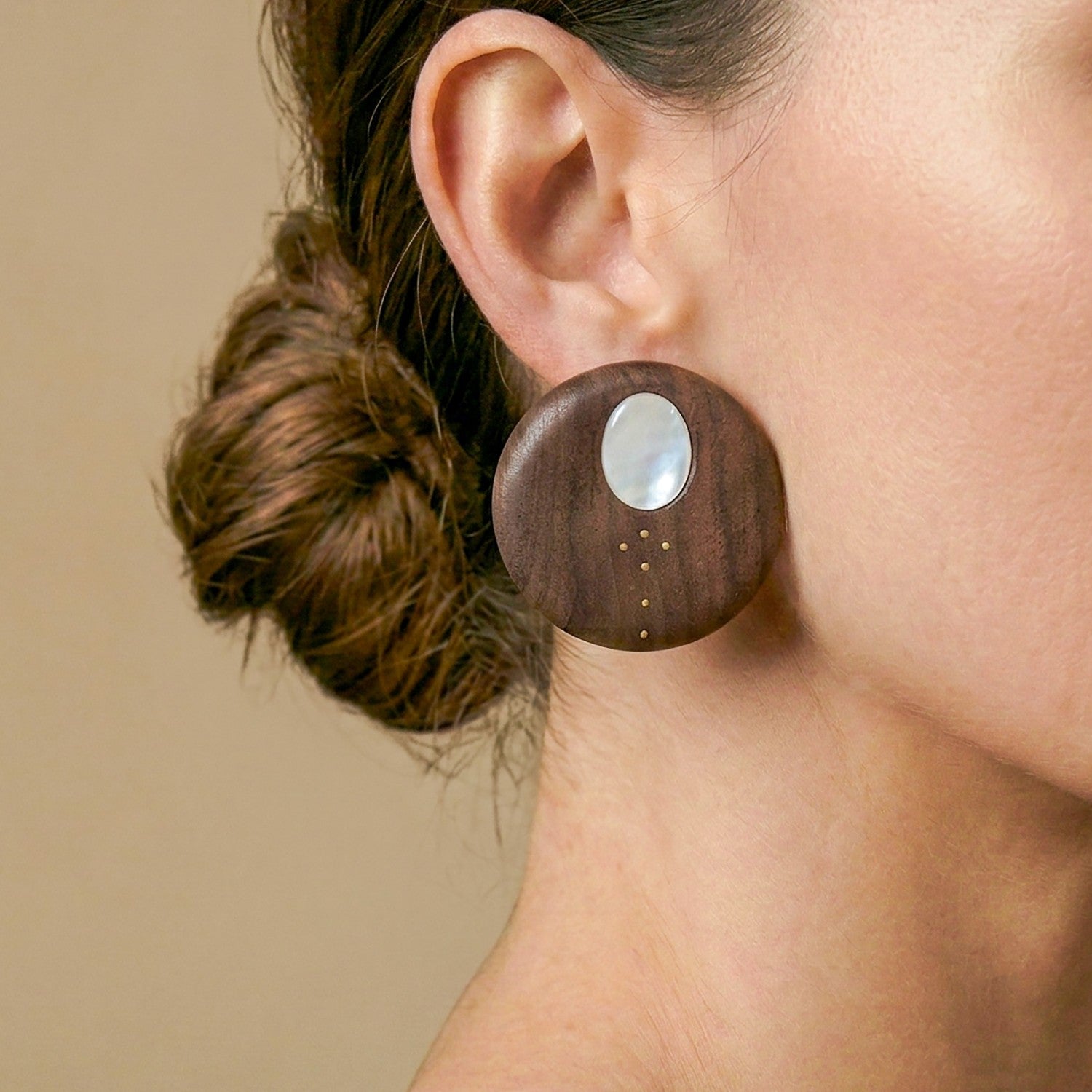 Boucles d'oreilles Oman détail bois clips 11--90790 Nature Bijoux
