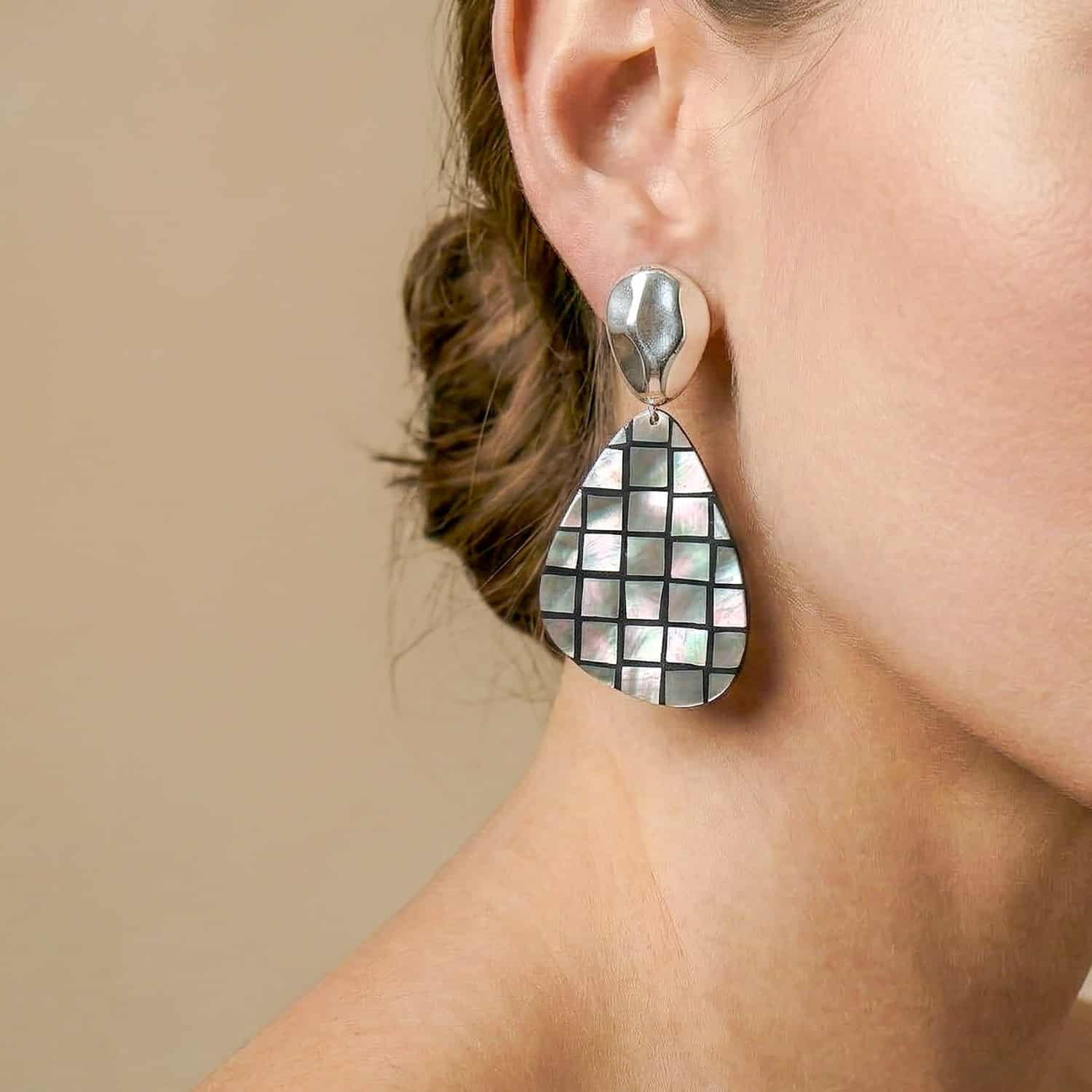 Boucles d'oreilles Rivoli détail métal argenté 12--90746 Nature Bijoux