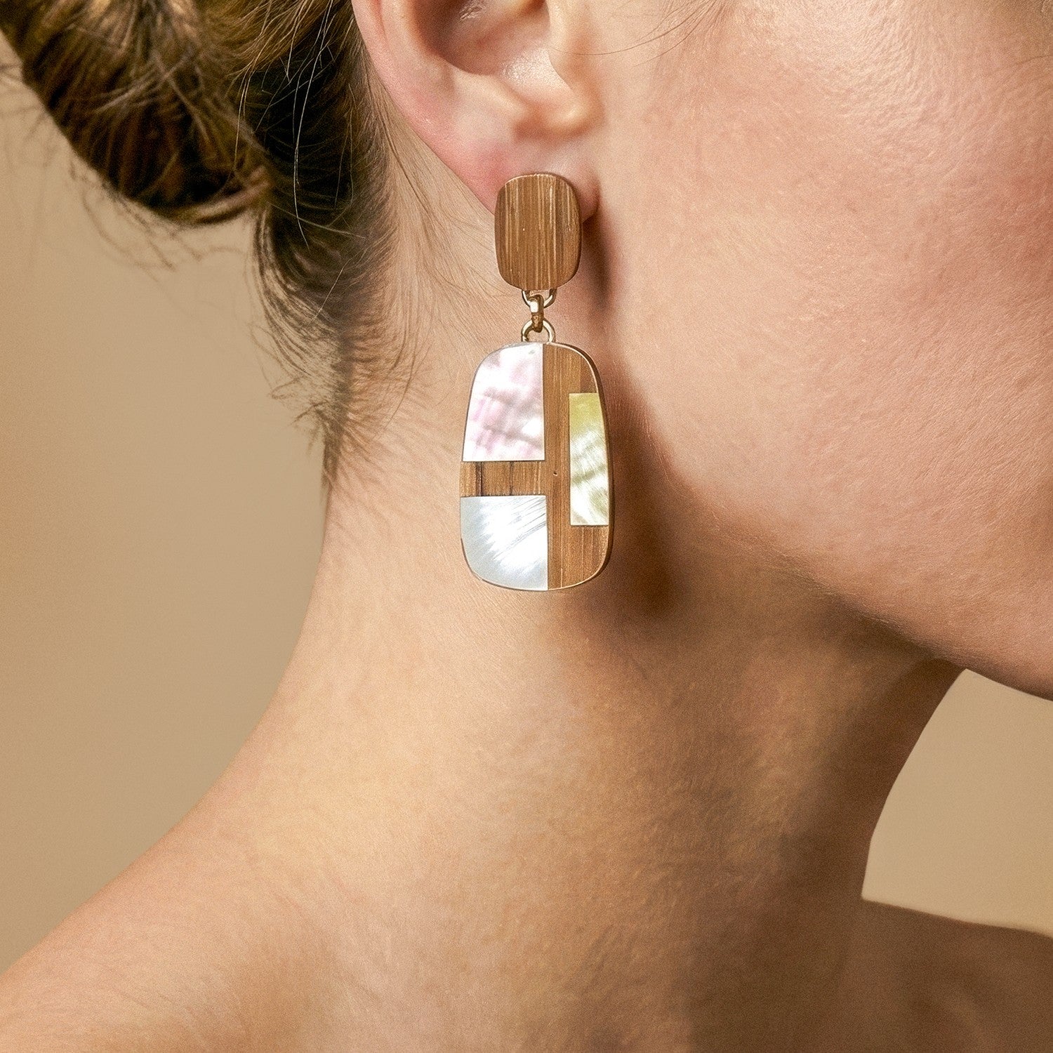 Boucles d'oreilles top bambou porté Nature Bijoux 12--90866