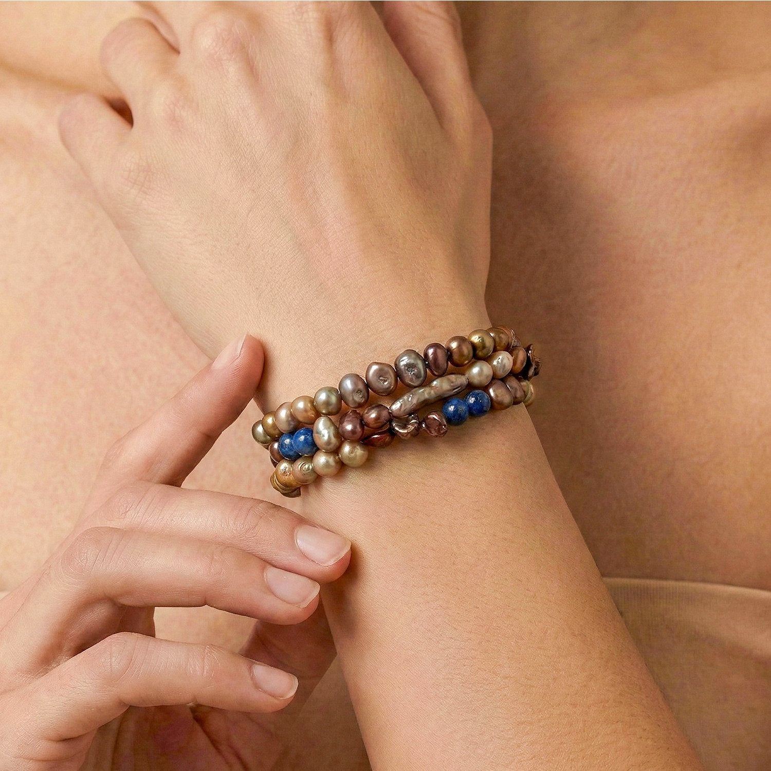 Détail nacre brune bracelet 13--44606 Nature Bijoux