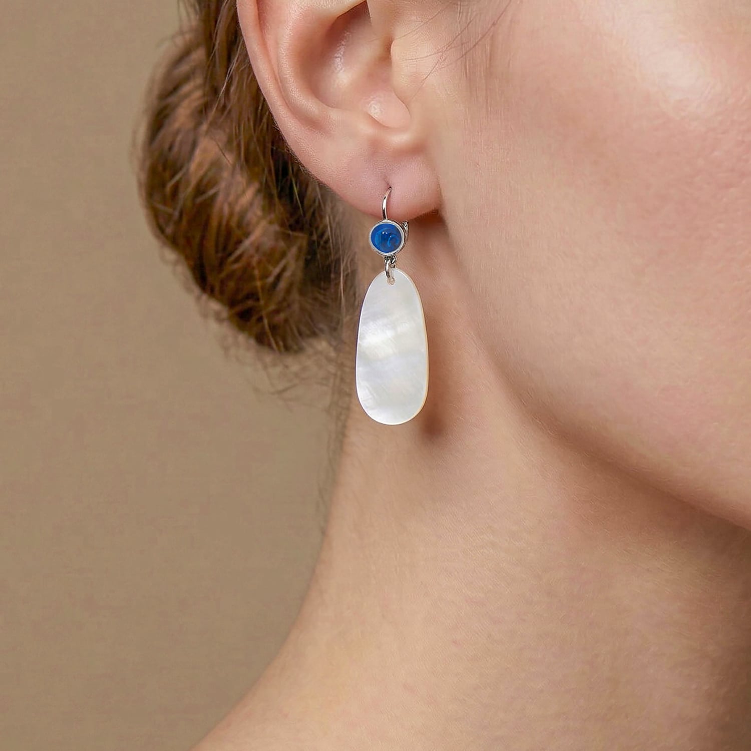 Boucles d'oreilles Pacifico dormeuses détail nacre 12--90825 Nature Bijoux
