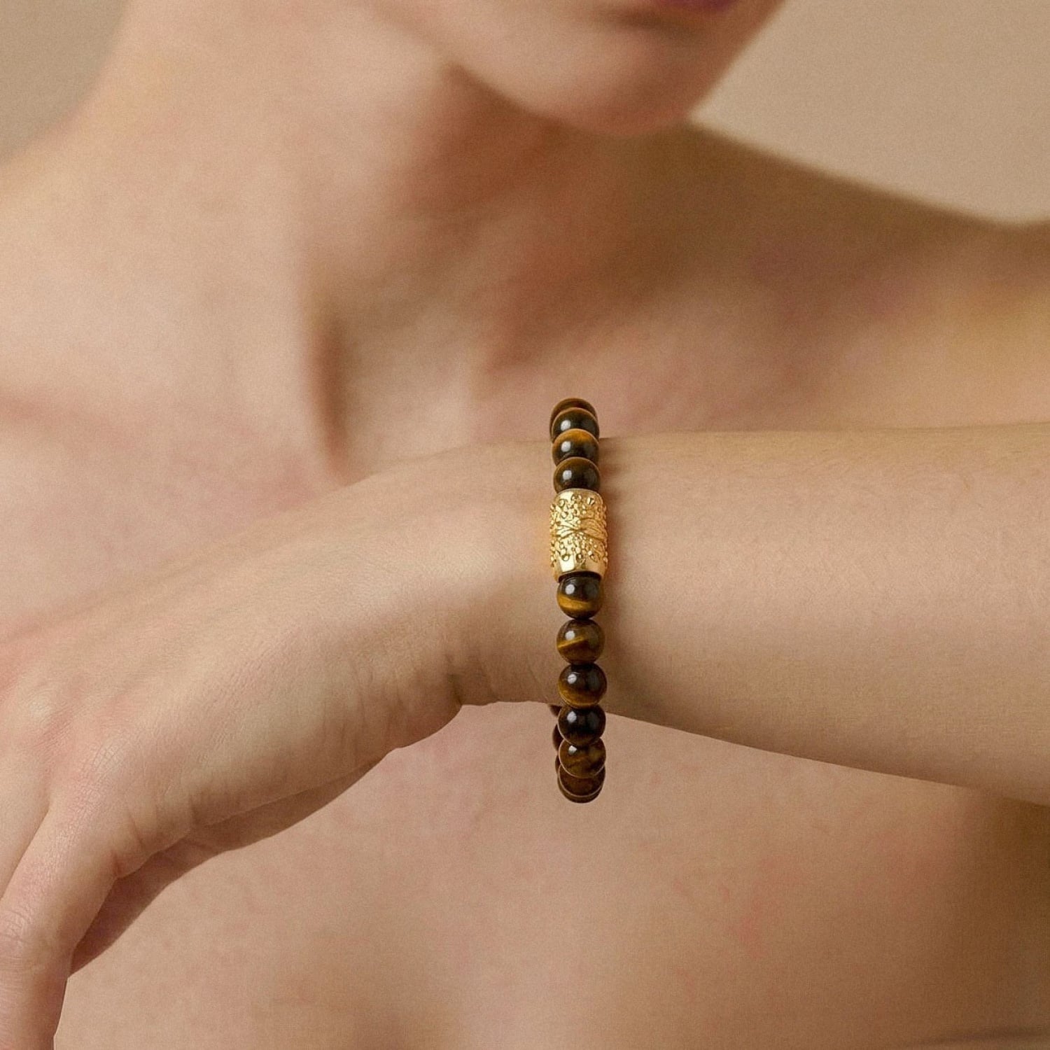Bracelet Socotra pierres œil de tigre détail 13--44748 Nature Bijoux