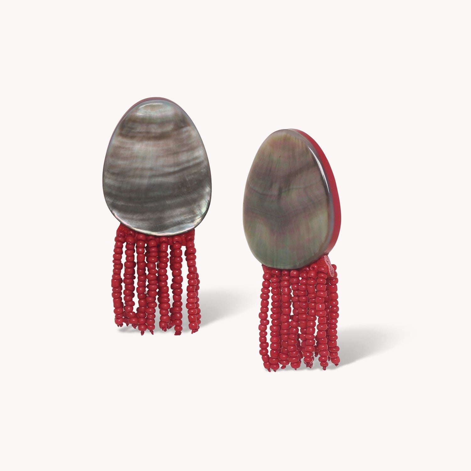 Boucles d'oreilles Sumida pampilles rouges perles roche Nature Bijoux 11--90681