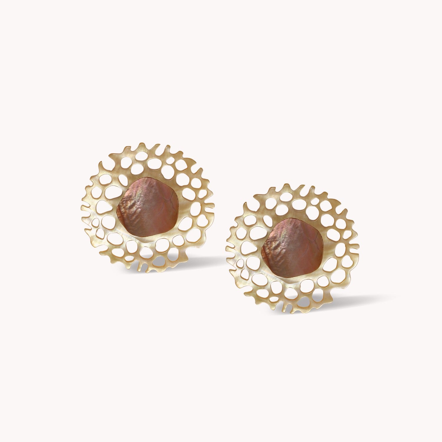 Boucles d'oreilles Corallium Nacre dorée clips 11--90760 Nature Bijoux