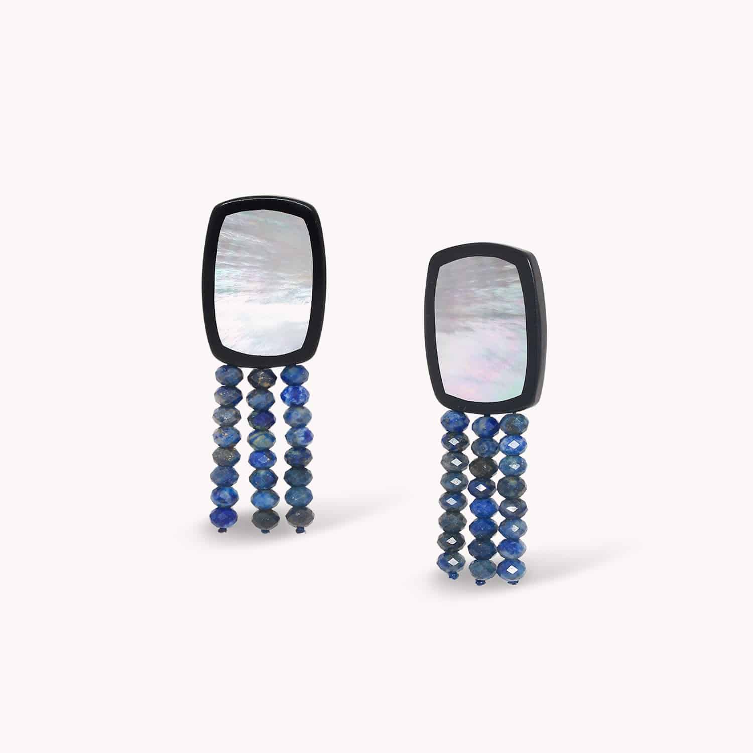 Boucles d'oreilles Calypso lapis-lazuli laiton 12--90722 Nature Bijoux