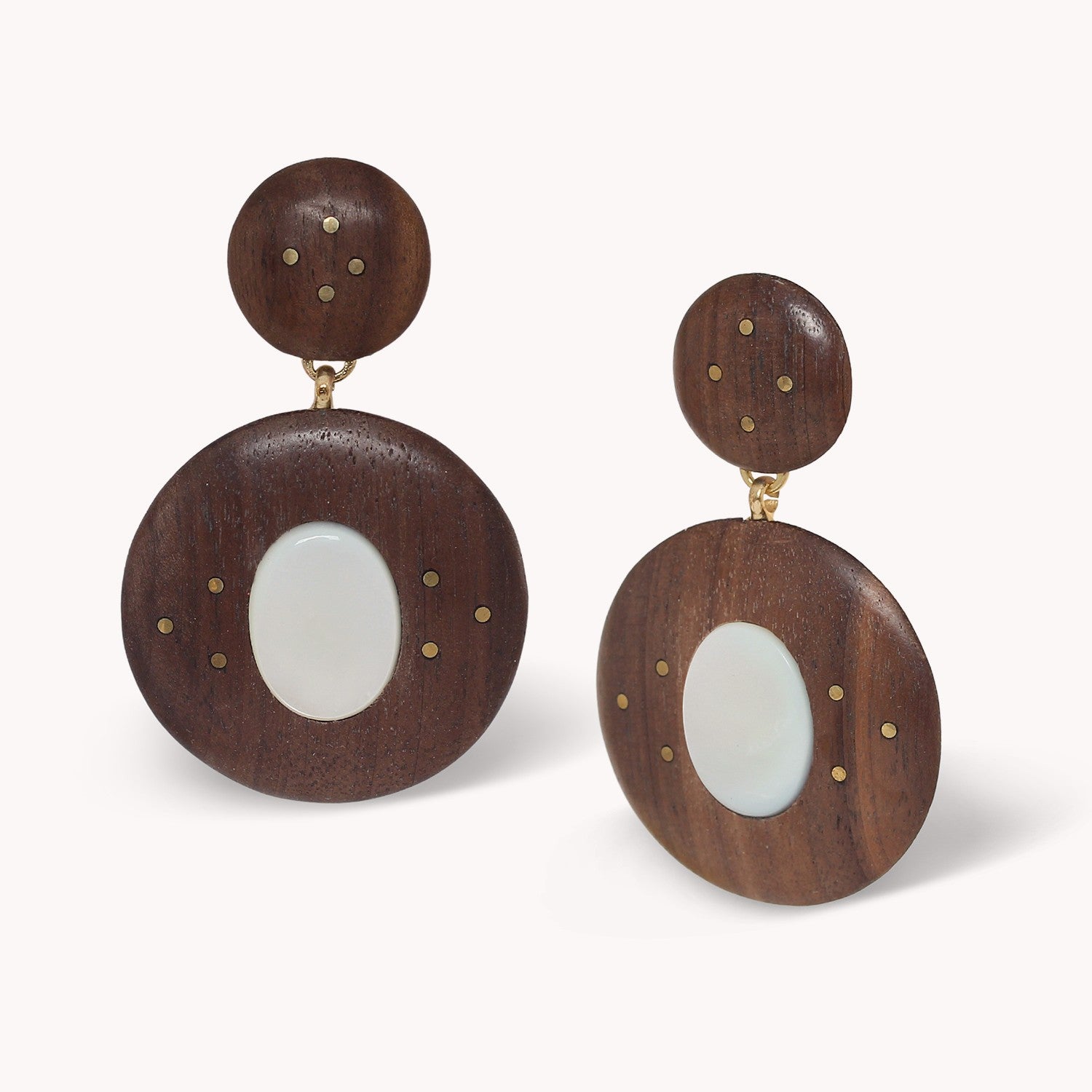 Boucles d'oreilles Nature Bijoux Oman laiton bois 12--90796