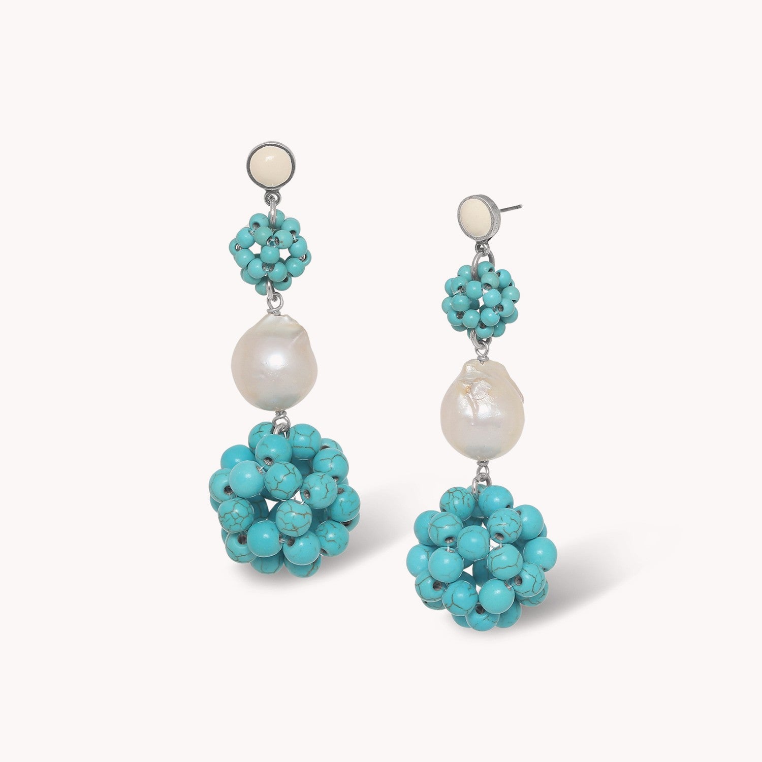 Boucles d'oreille Nature Bijoux Manitoba Étain Laiton Perles 12--90812
