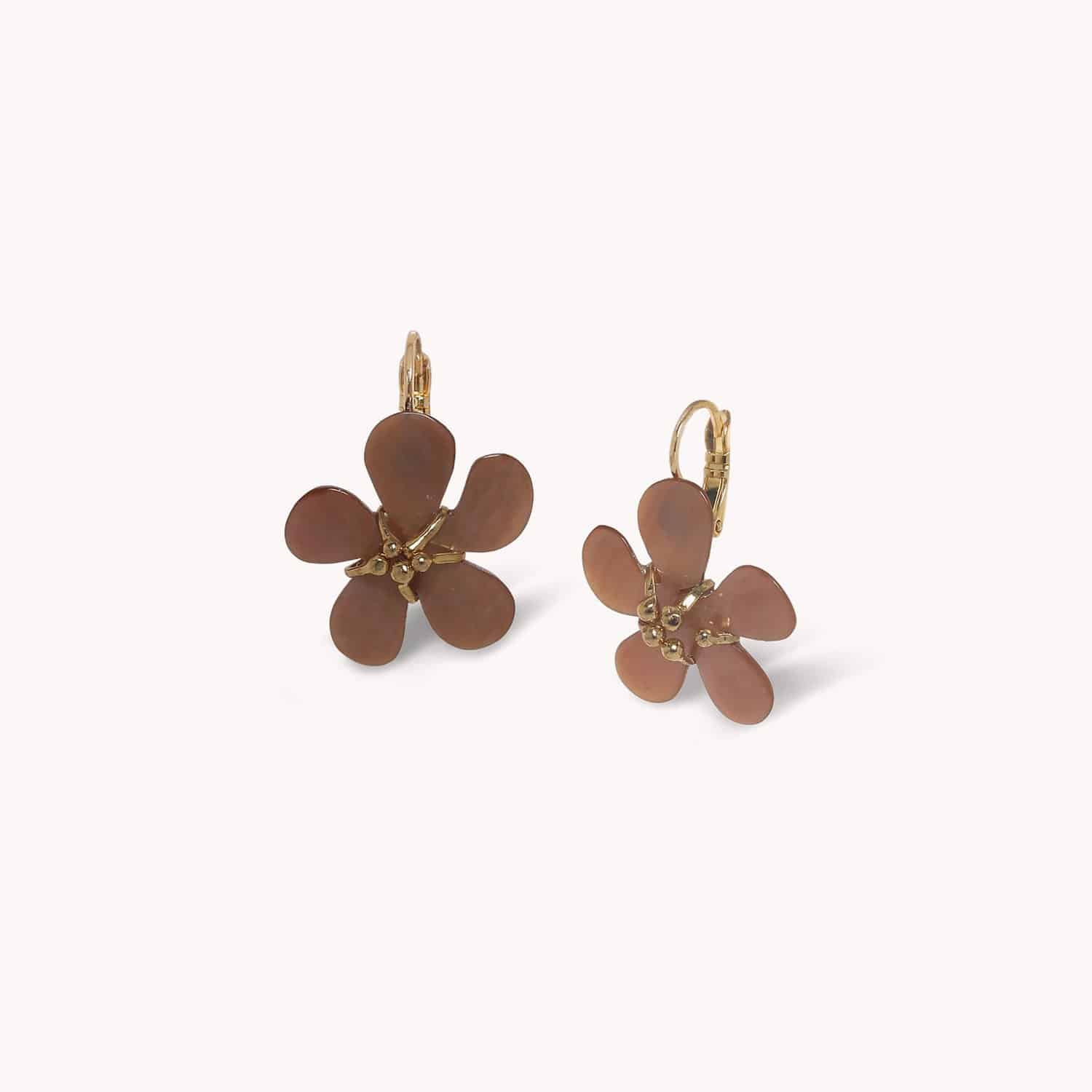 Boucles d'oreilles Nature Bijoux Belle De Nuit nacre brune 12--90847