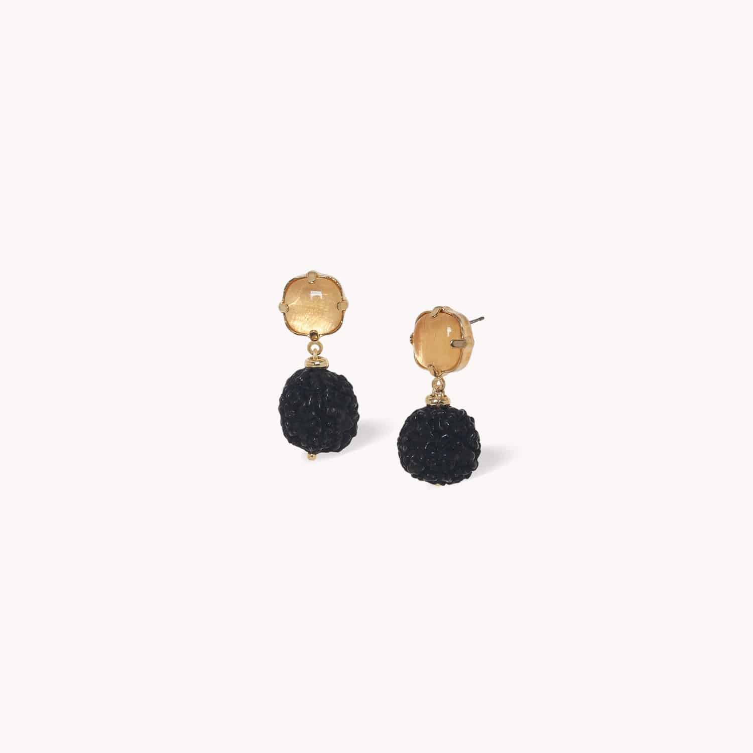 Boucles d'oreille Kinshasa Coquillage Capiz Rudraksha 12--90853 Nature Bijoux