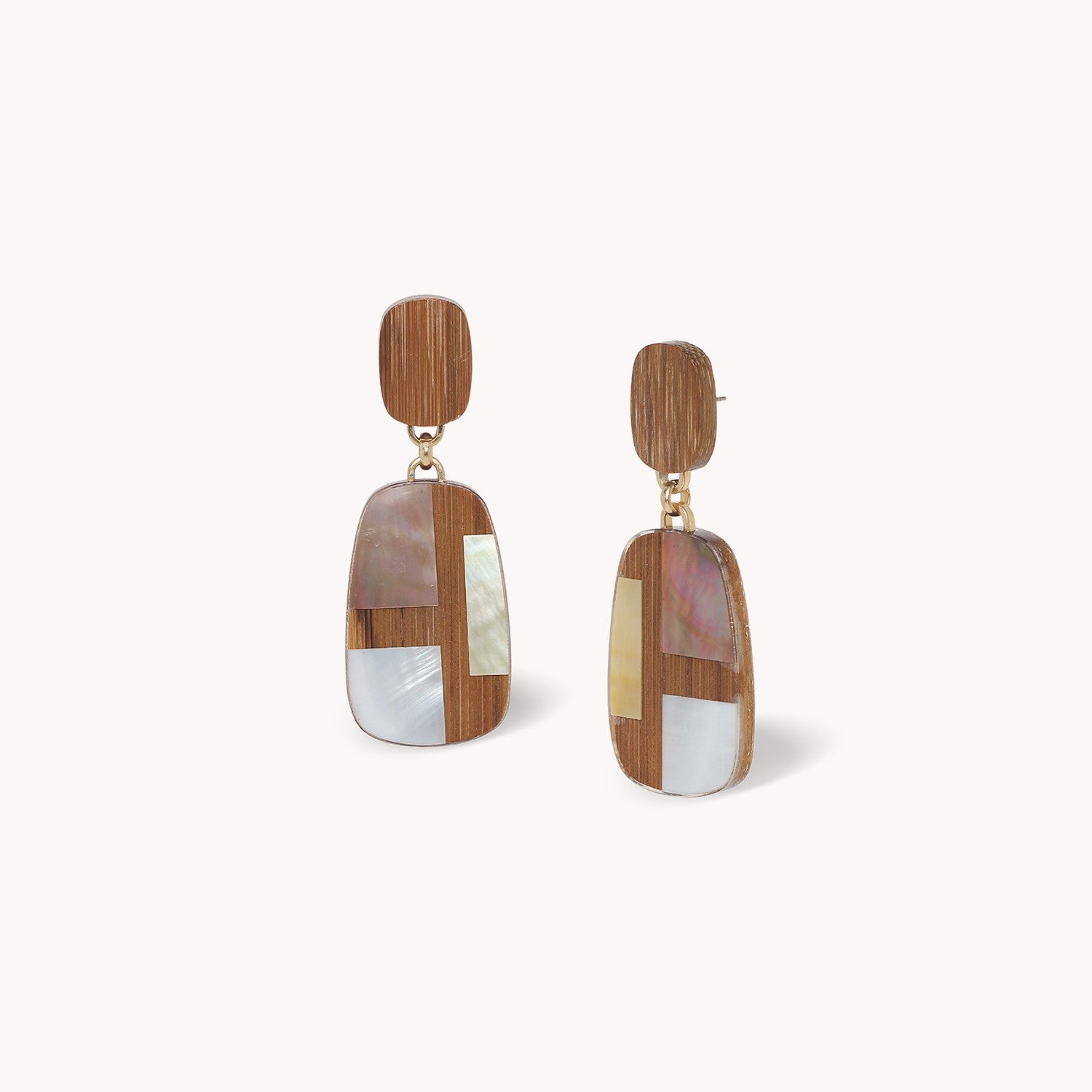 Boucles d'oreilles Kamakura bambou et nacre perlière Nature Bijoux 12--90866