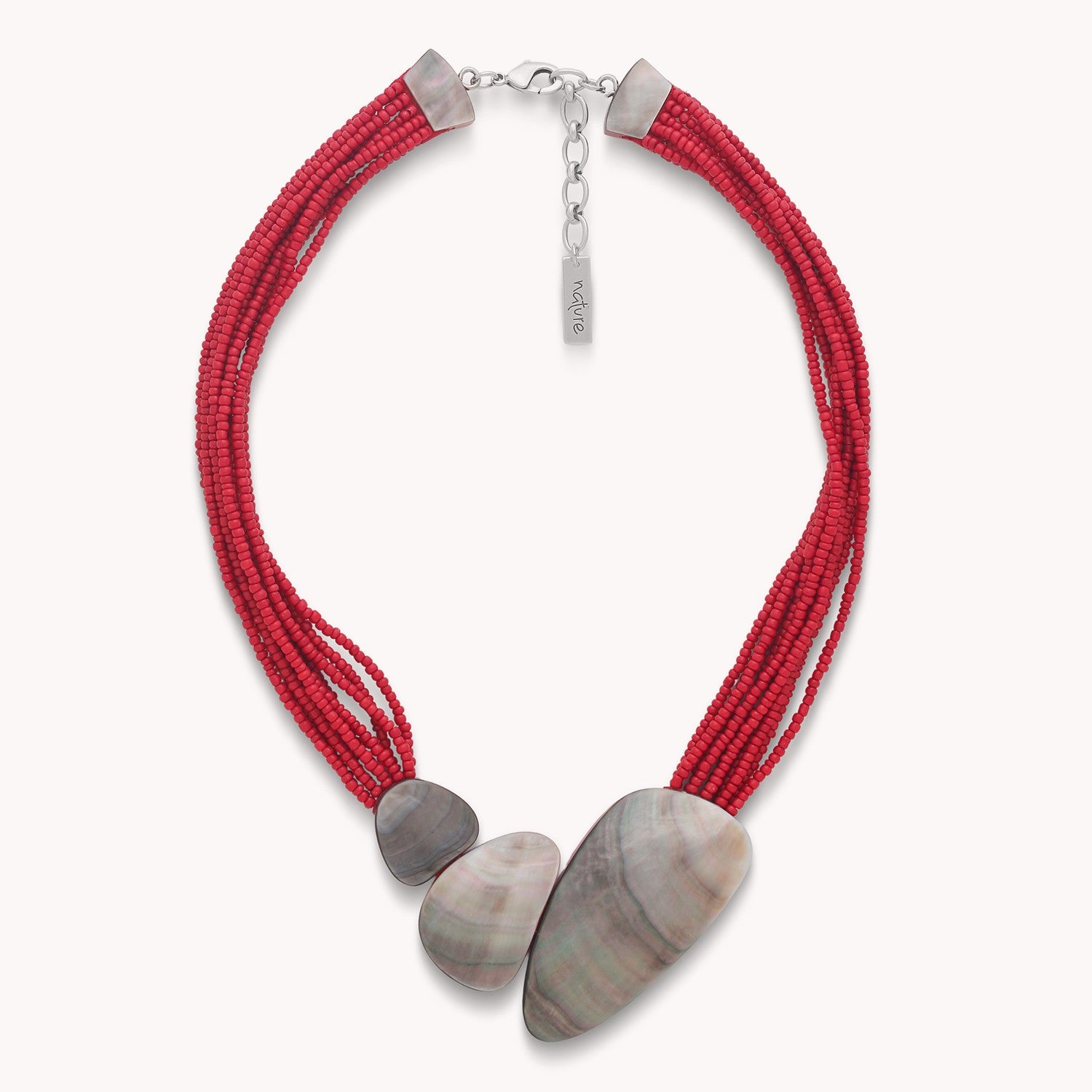 Collier Sumida petit plastron 3 éléments nacre noire 15--43852 Nature Bijoux