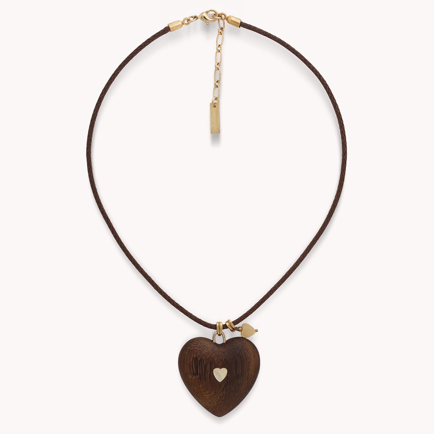 Collier Wild Heart pendentif coeur bois Nature Bijoux 15--43911