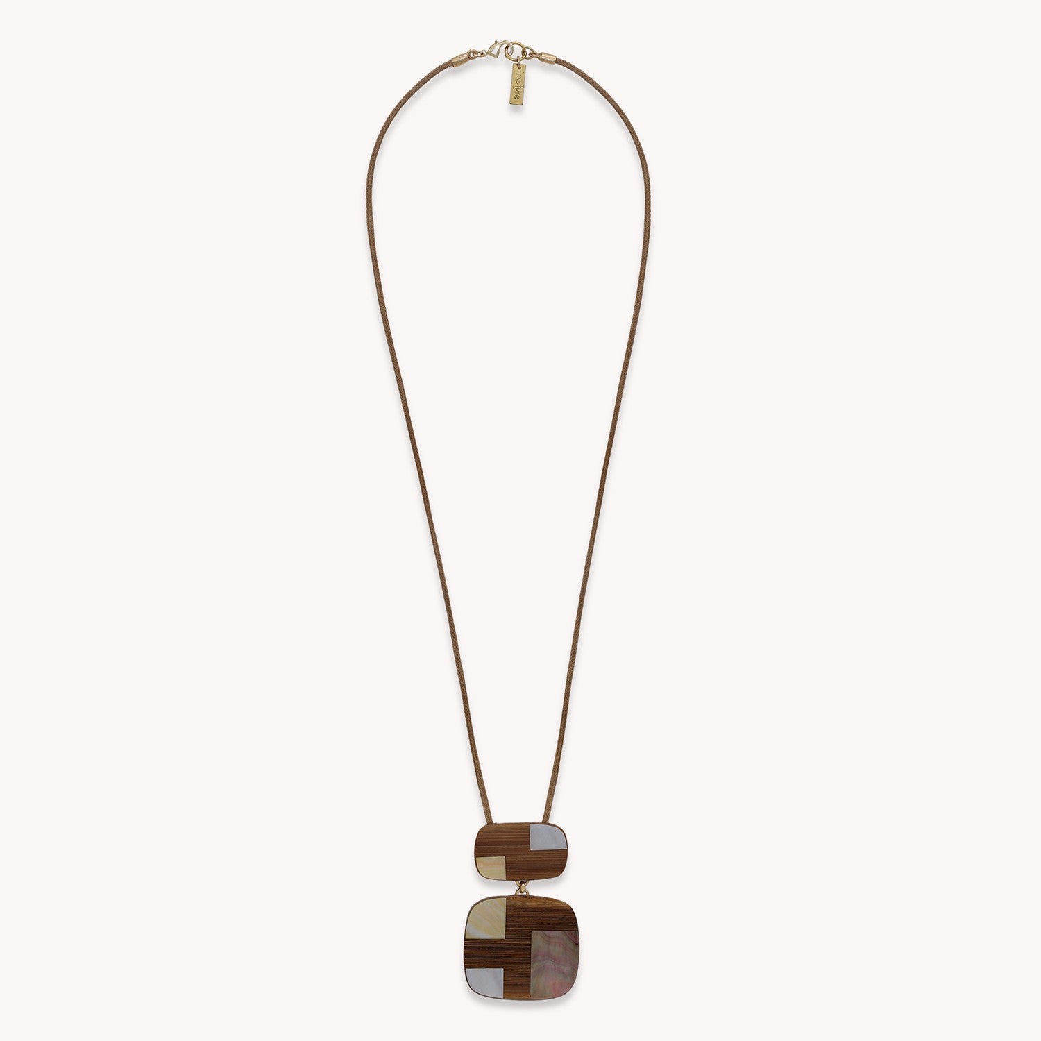 Collier Kamakura long pendentif bambou et nacre 15--43990 Nature Bijoux