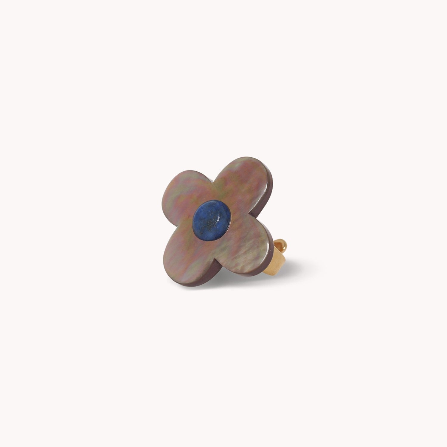 Bague Nature Bijoux Montmartre Nacre Brune Lapis Lazuli 19--27015