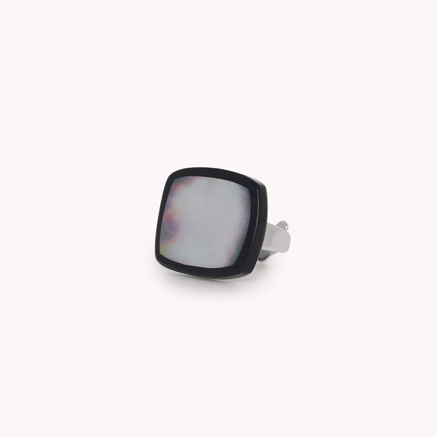 Bague Calypso petite ajustable nacre noire 19--27020 Nature Bijoux