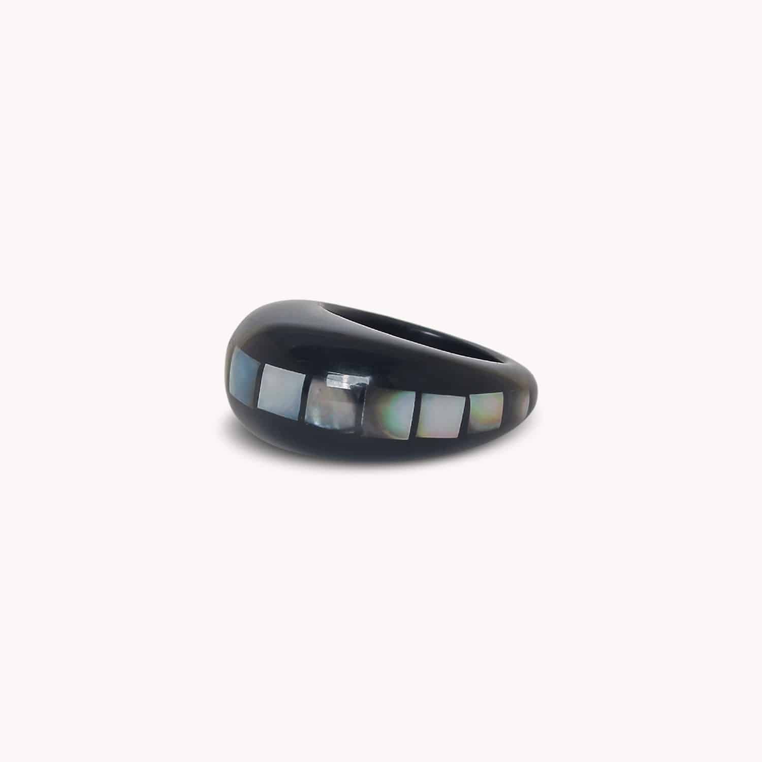 Bague Rivoli nacre noire 19--27031 Nature Bijoux