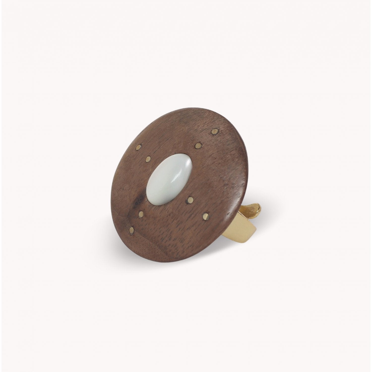 Bague Nature Bijoux Oman bois cabochon nacre 19--27055
