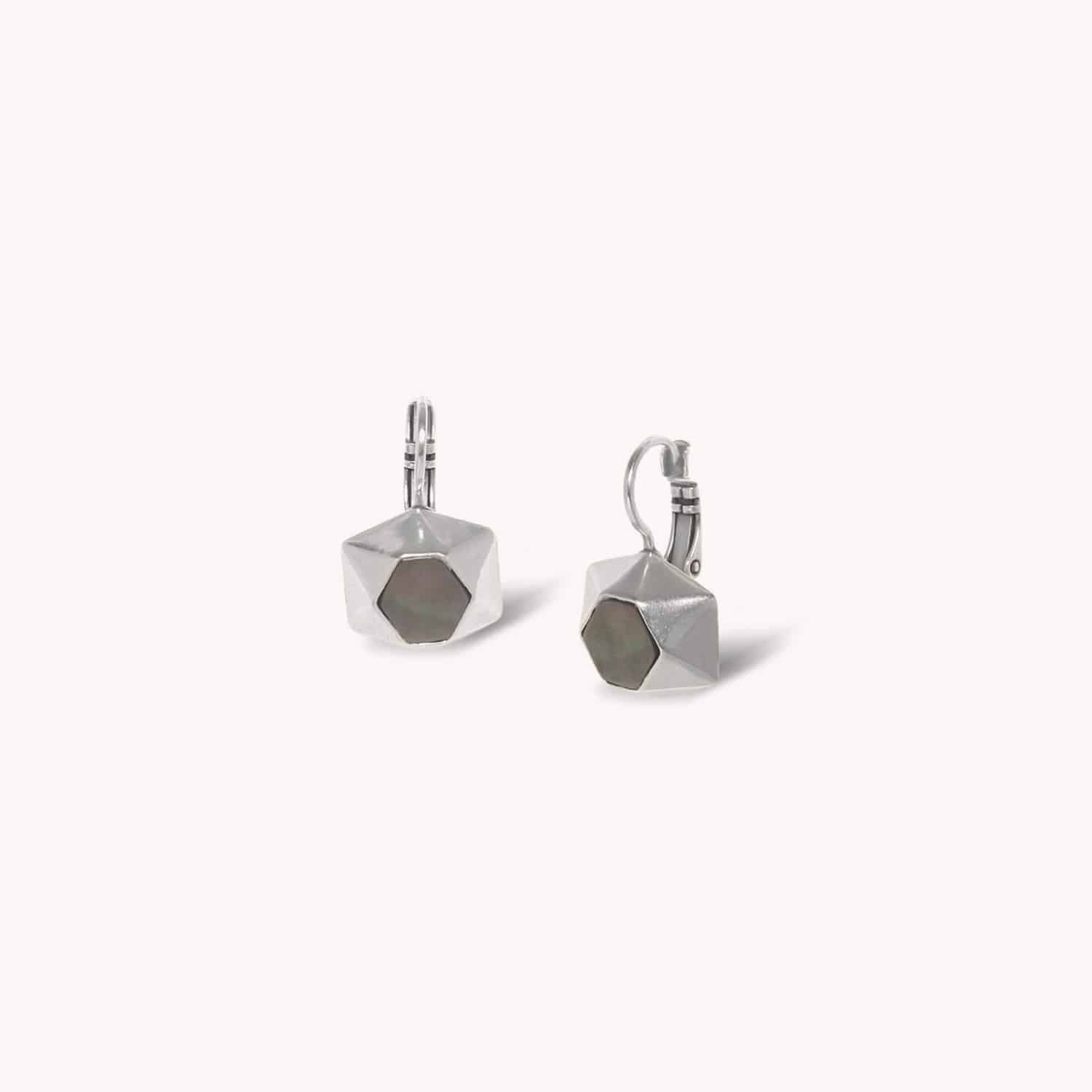 Boucles d'oreille Vendome nacre de Palawan laiton 12--90733 Nature Bijoux