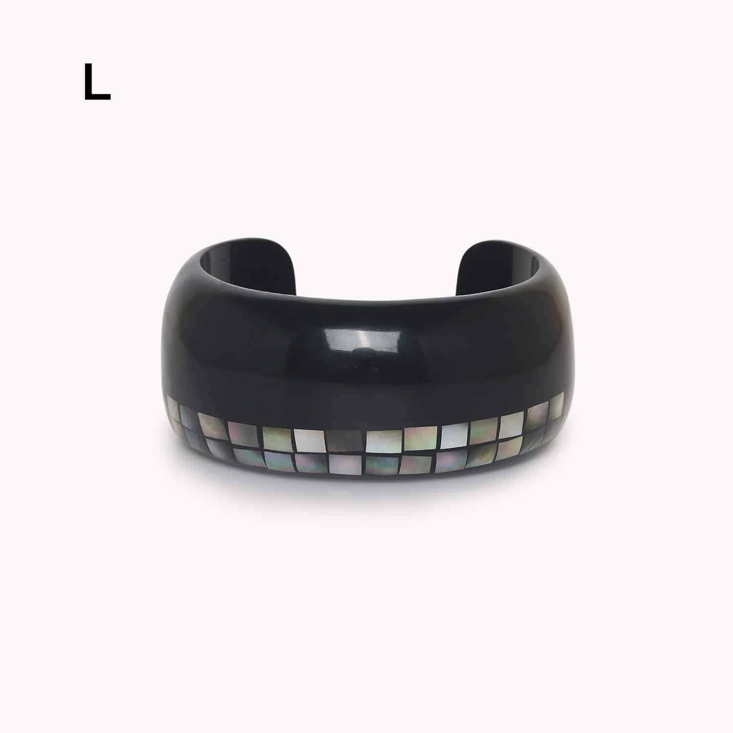 Bracelet Rivoli joncs large marqueterie laiton 13--44640 Nature Bijoux