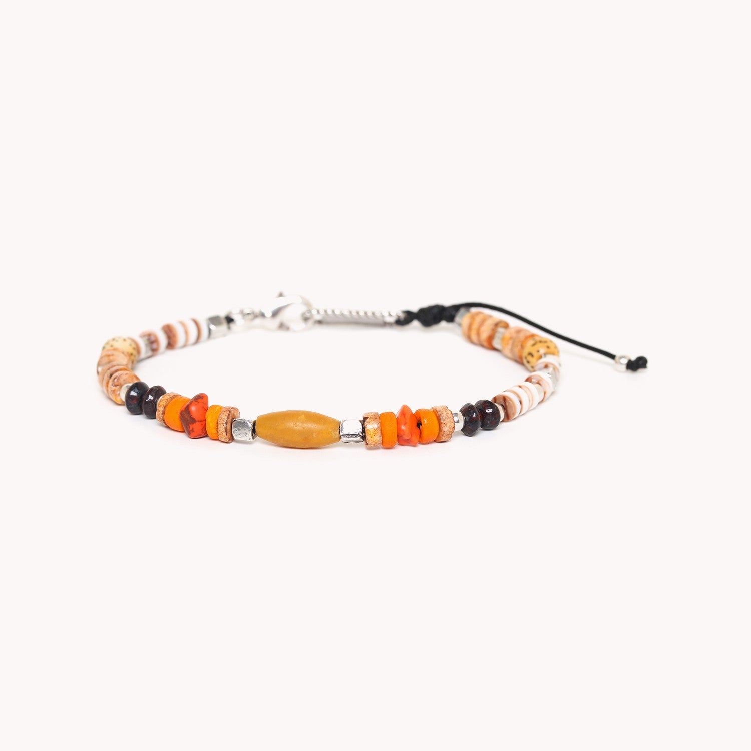 Bracelet Sauvage matières naturelles orange jaune 13--43361 Nature Bijoux