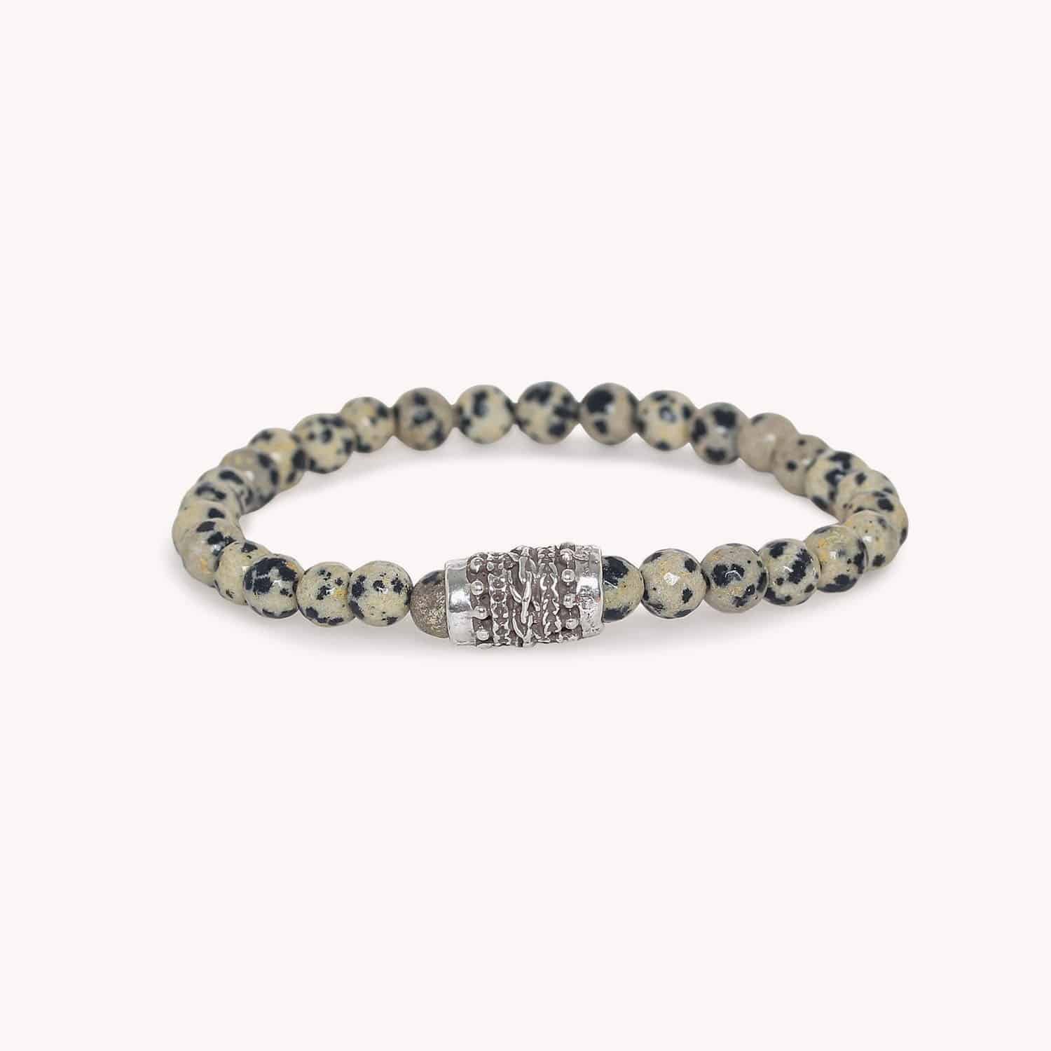 Bracelet Socotra Homme jaspe dalmatien 13--44762 Nature Bijoux