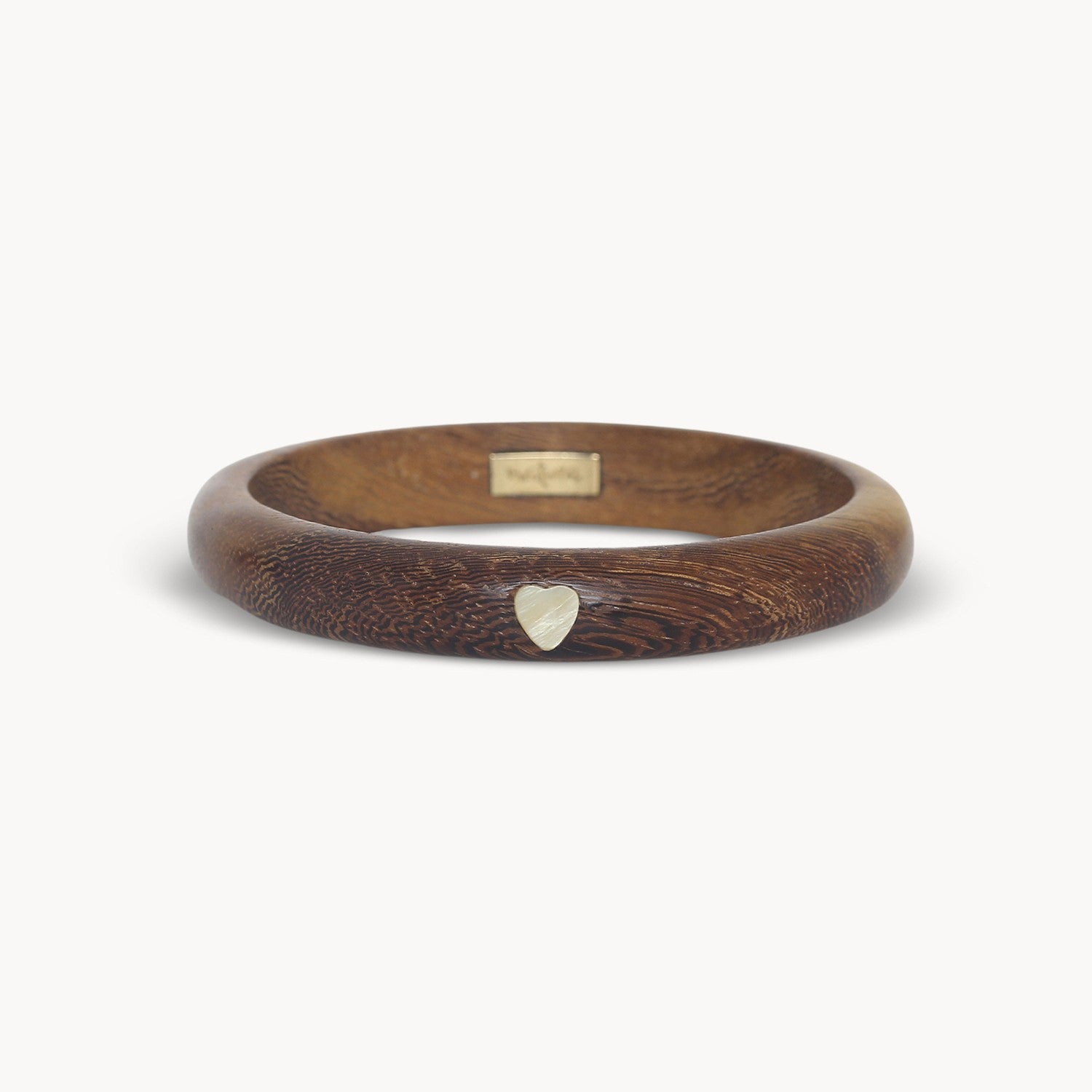 Bracelet rigide Wild Heart petit coeur nacre dorée 13--44653 Nature Bijoux