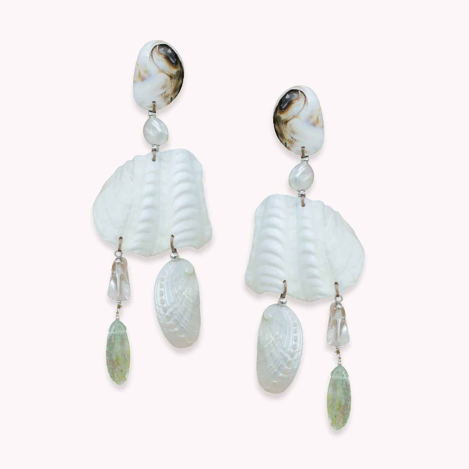 Boucles d'oreilles Éditions Limitées coquillages kyanite cristal 11EL90893 Nature Bijoux