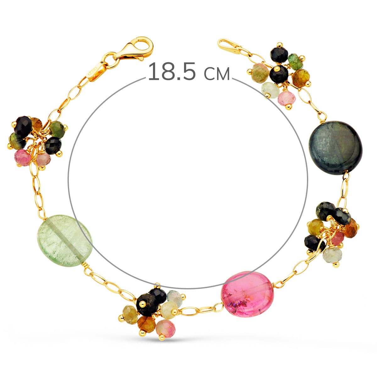18K gult gull armbånd 18,5 cm