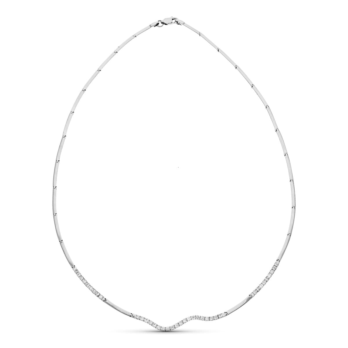 Collier en Or Blanc 18K avec Zirconium