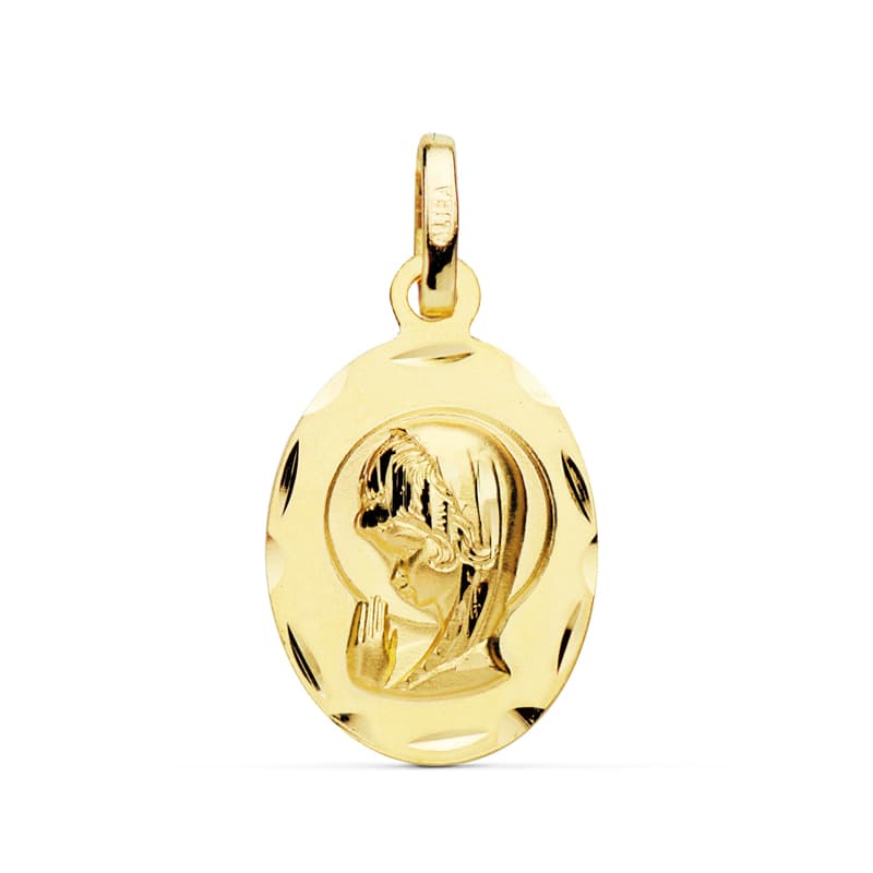 18K Virgin Girl Medal 19X12MM