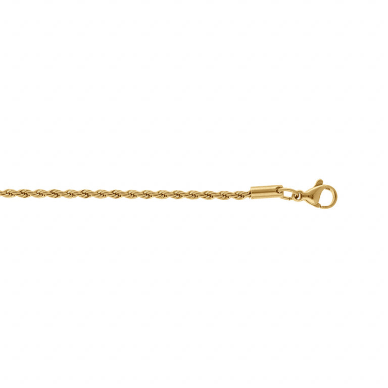 Chaîne de cheville chaîne corde en acier doré