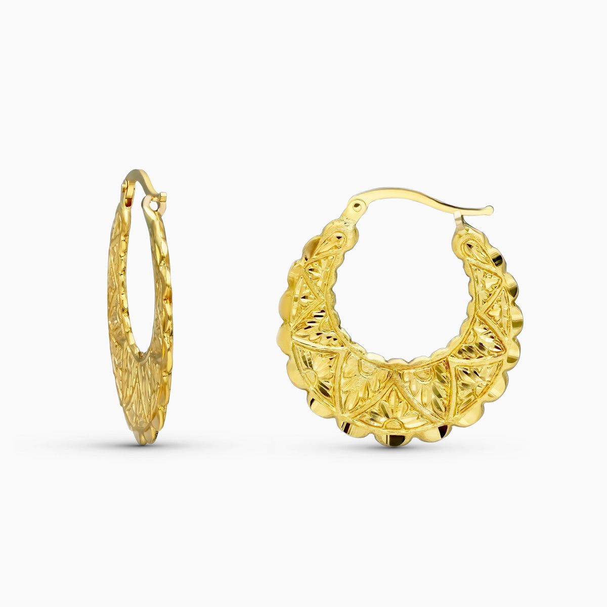 18 K sárga arany lapos karikás fülbevaló 25X1 mm