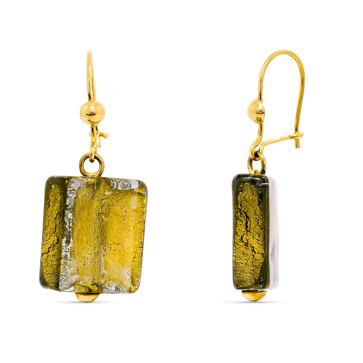 18K Boucles d'oreilles Or Jaune 33 X 15 mm
