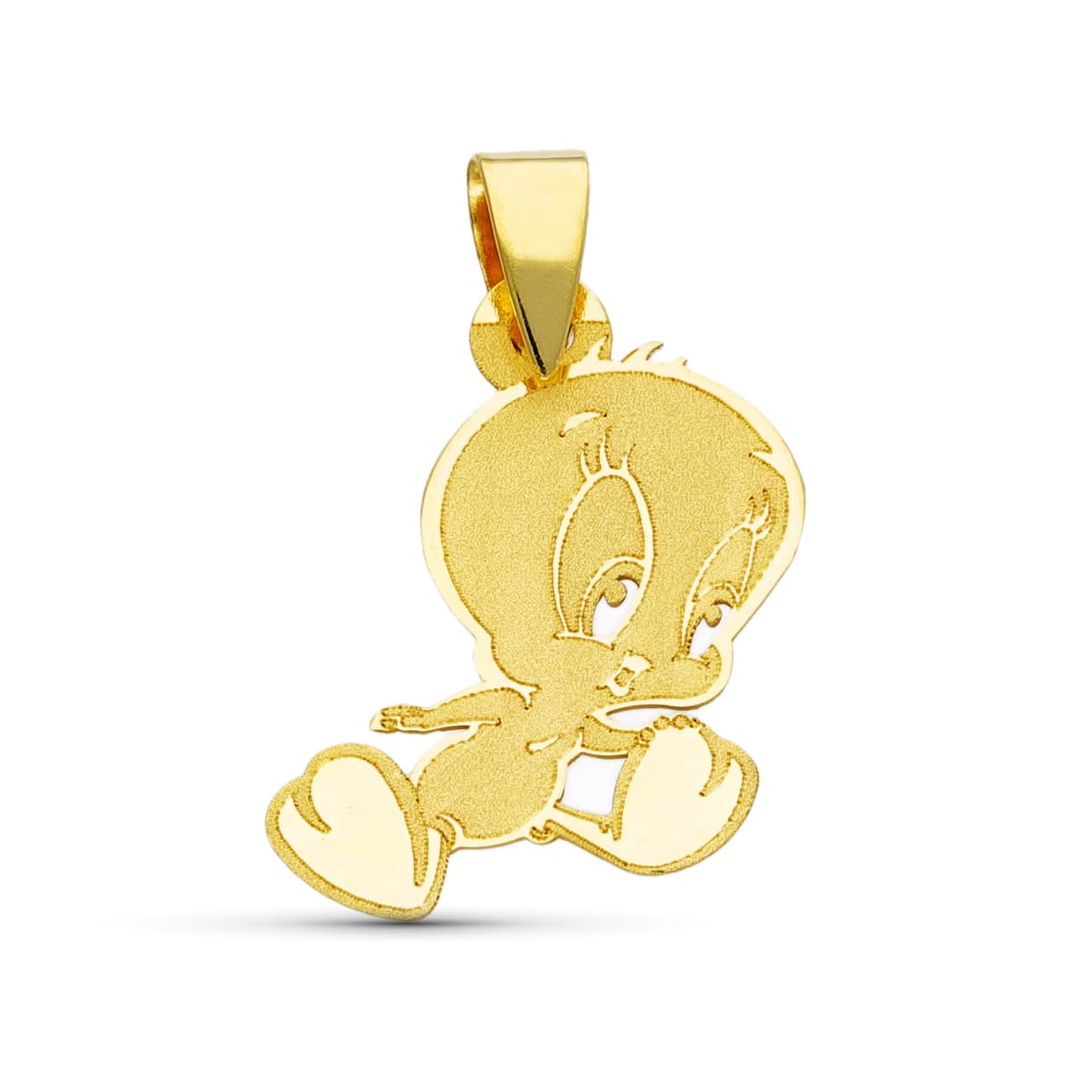Piolin Laser Pendant 18K gul guld mat og strålende