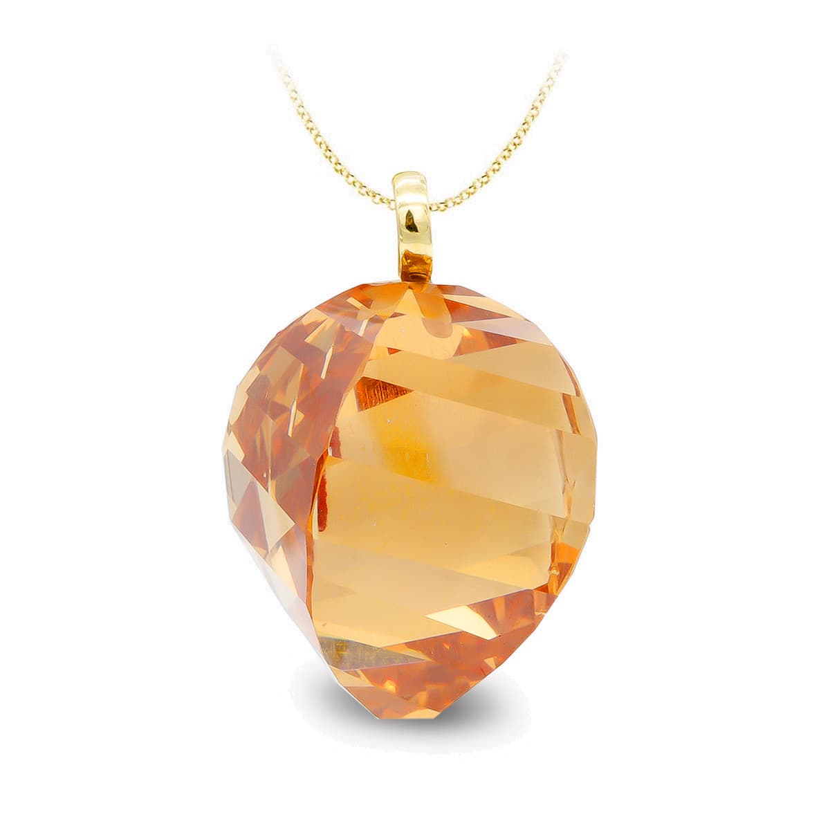 Colgante Oro Amarillo 18K Piedra Topacio 18 mm Circonita