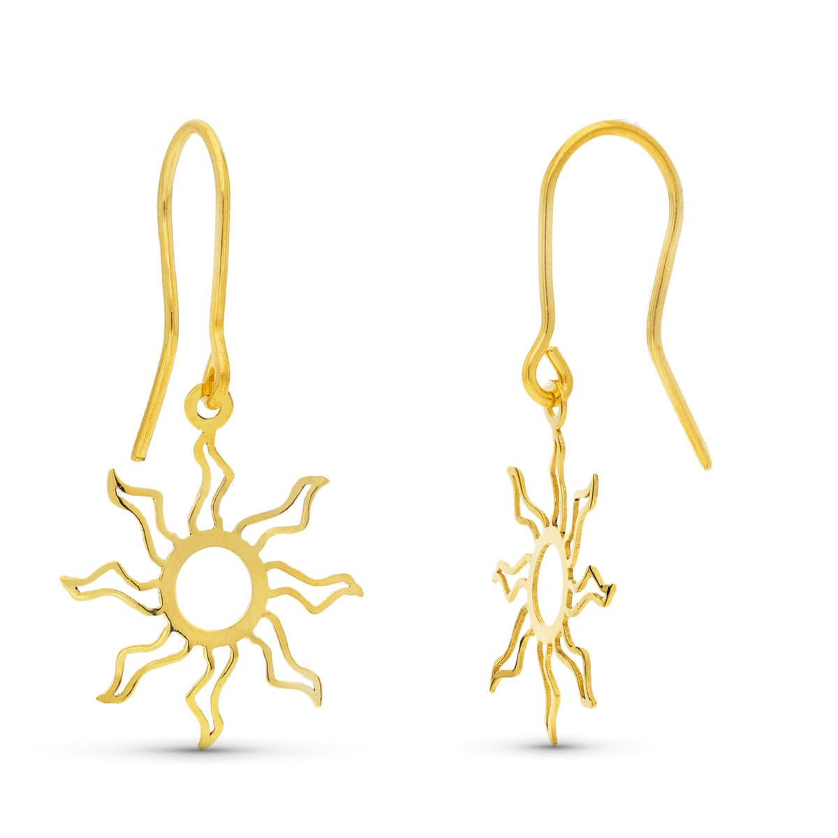 Pendientes Sol Oro 18K
