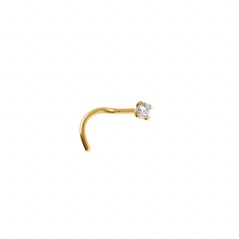 Piercing nez oxydes blancs en acier doré élégant