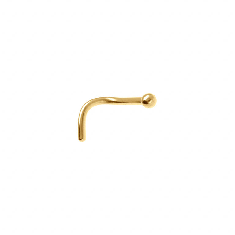 Sphere Nose Piercing – Gold Steel | Azuline