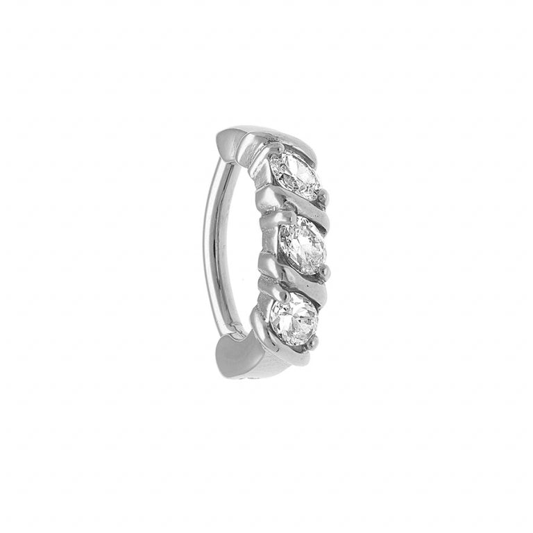 Piercing do pępka – srebrna stal | Azulina