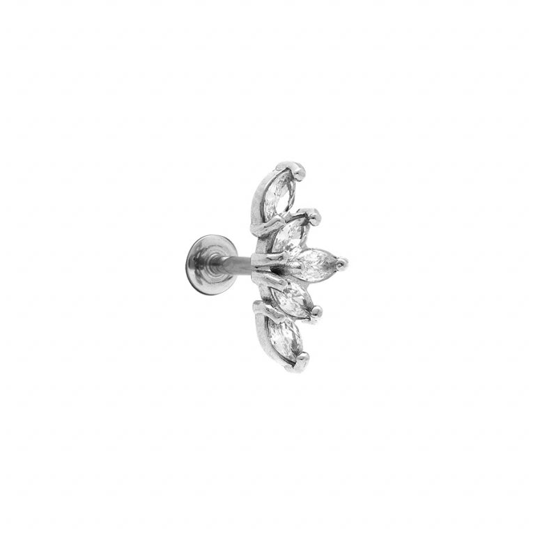 Hvit zirkoniumoksid piercing – Sølvstål | Azulin