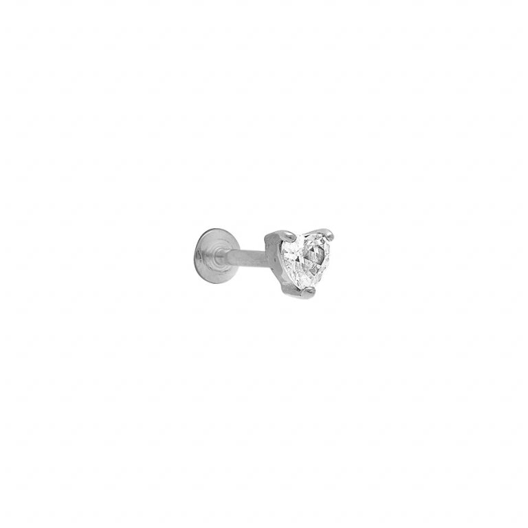 Piercing Coração – Aço Prateado | Azuline