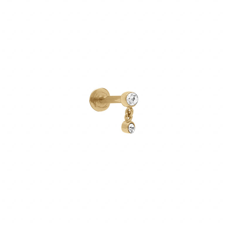 Piercing acier doré oxydes sertis clos helix tragus