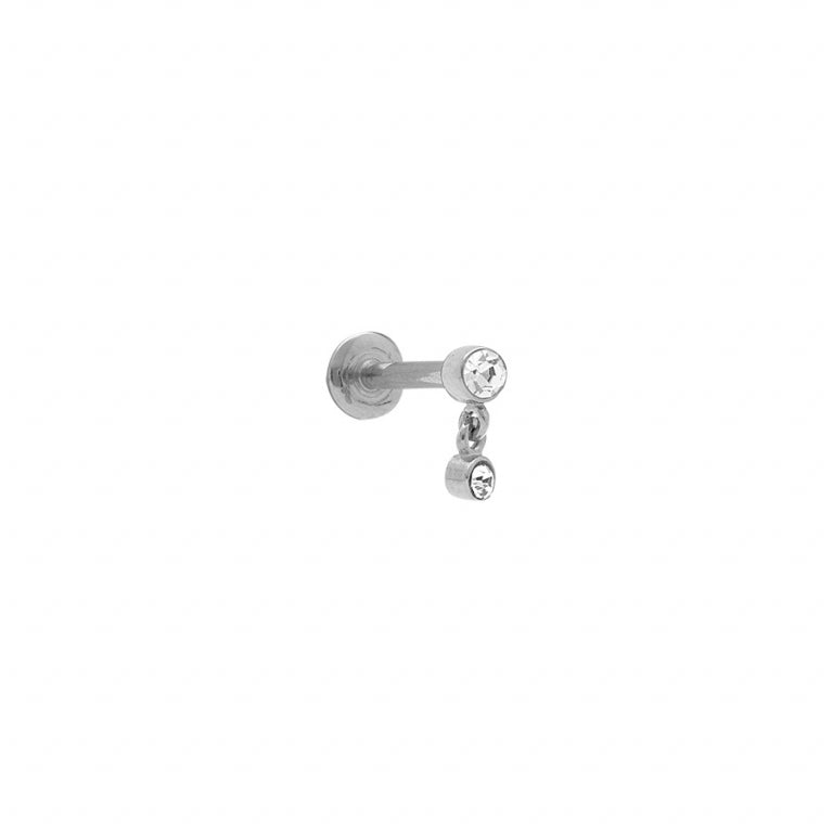 Piercing all'ossido di zirconio bianco – Acciaio argentato | Azuline